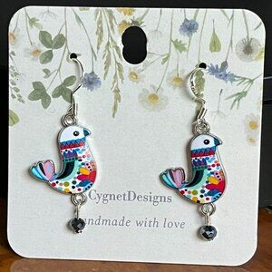 Handmade Sweet Birdie Earrings! S925 French Wire Artisan NWT